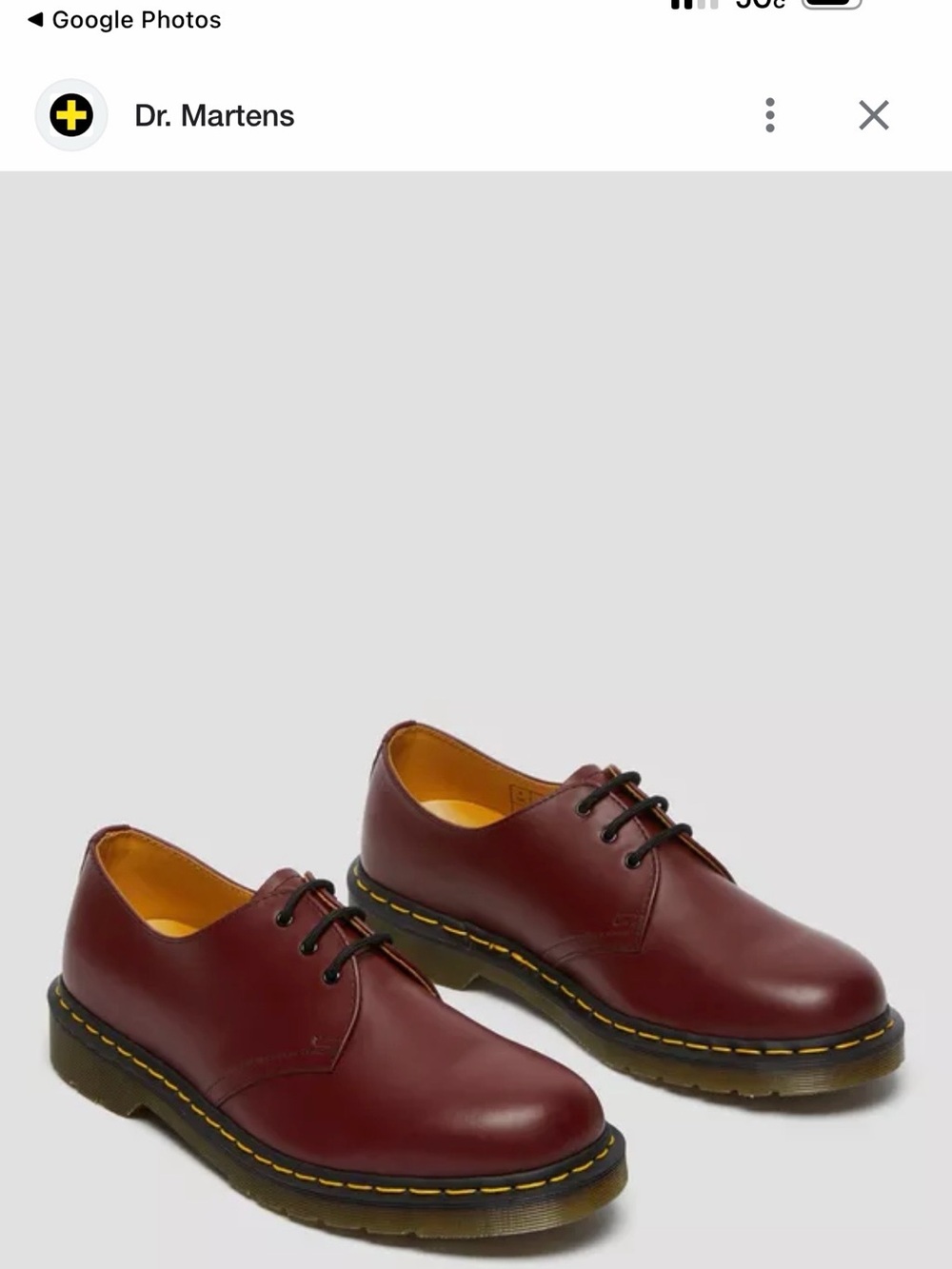 Dr. Martens Men's 3-Eye Derby Shoes in Cherry Red